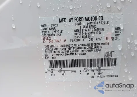 2024 Ford Edge Sel from USA, damaged, VIN 2FMPK4J94RBA32549